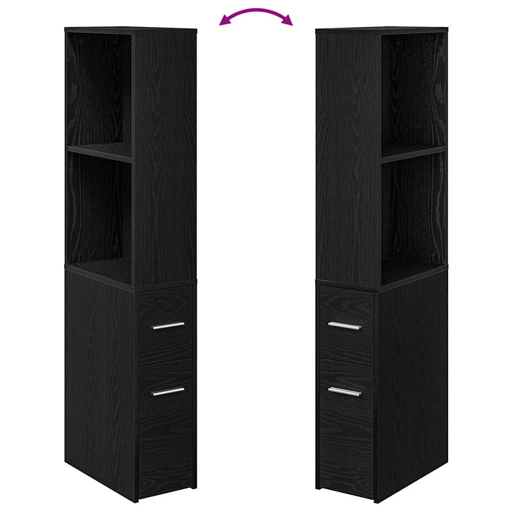 Narrow Bathroom Cupboard Black oak 22 x 41 x 135 cm