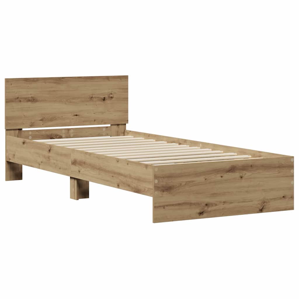 Bed Frame Artisan oak 90 x 200 cm Engineered Wood