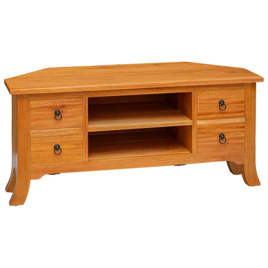 TV Cabinet Natural 100 x 40.5 x 46 cm Solid Mahogany Wood