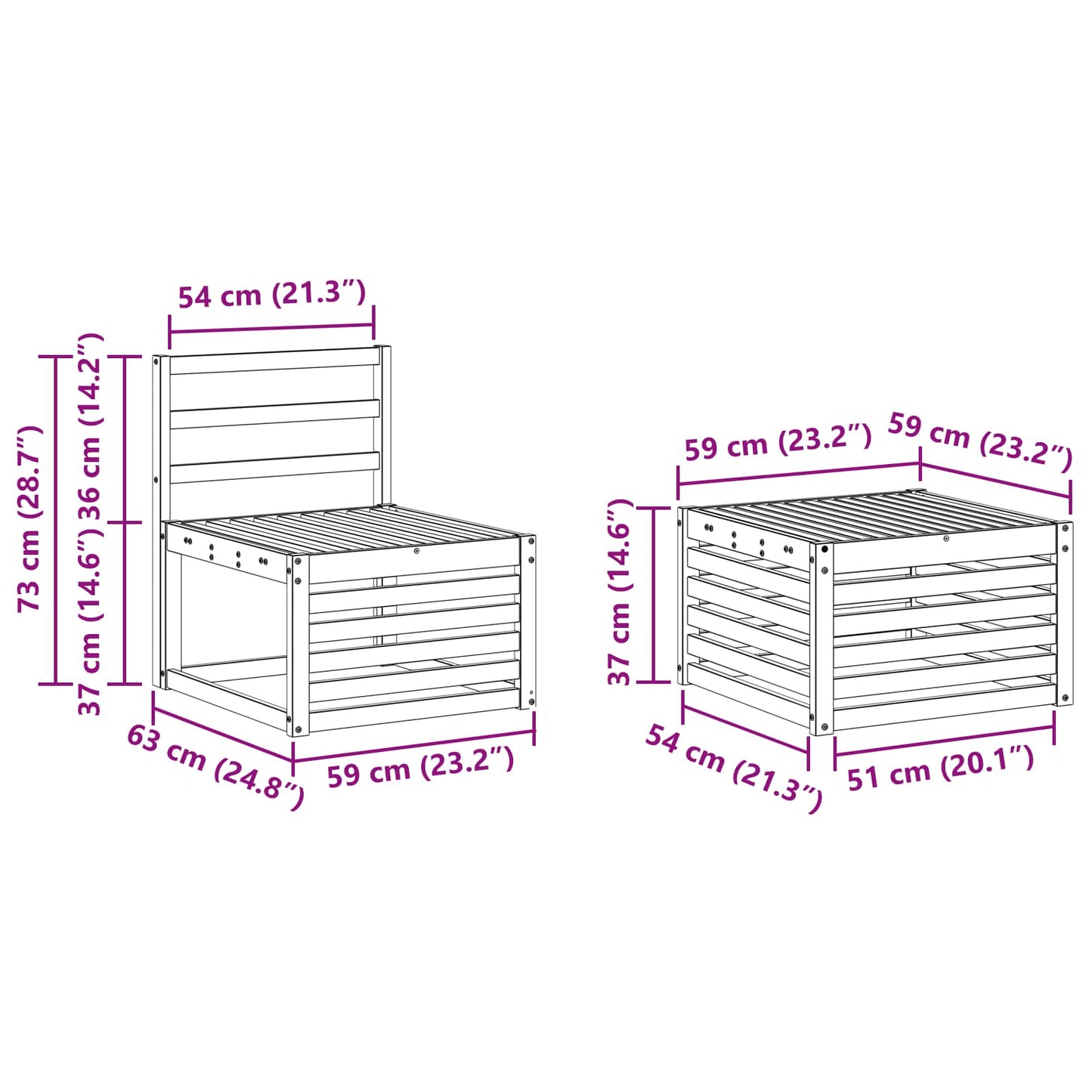 Outdoor Sofa Set 5 pcs Natural Solid Acacia Wood