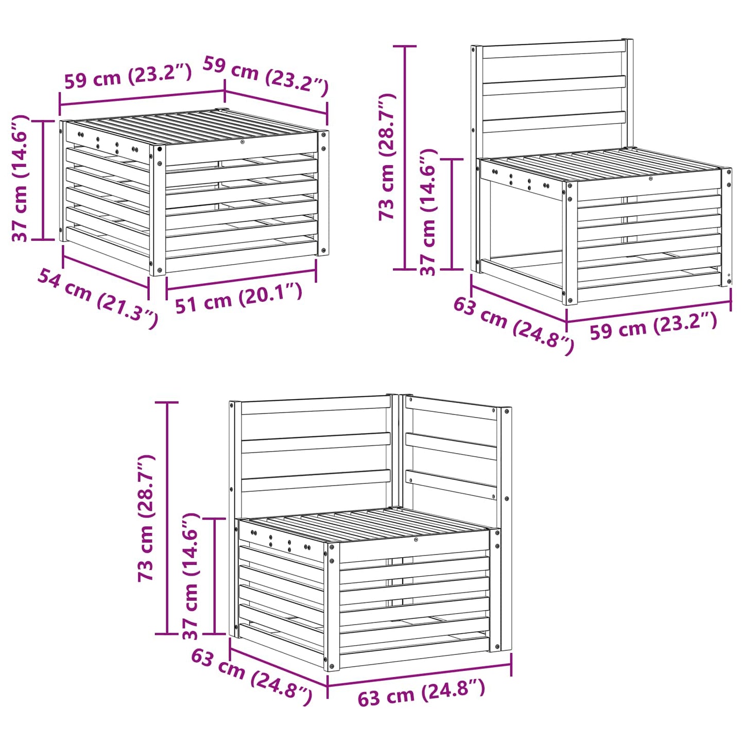 Outdoor Sofa Set 8 pcs Natural Solid Acacia Wood