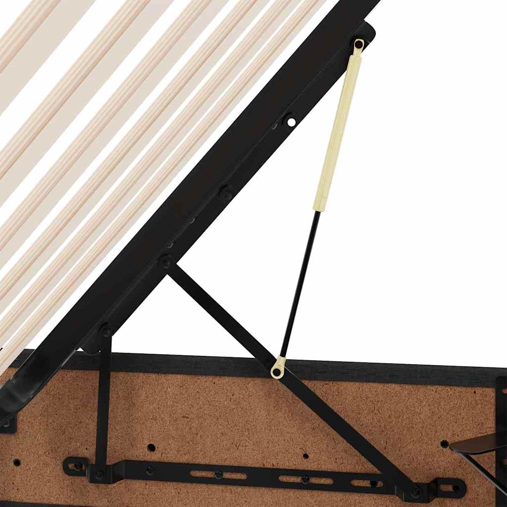 Storage Bed with Storage Black 180 x 200 cm Fabric