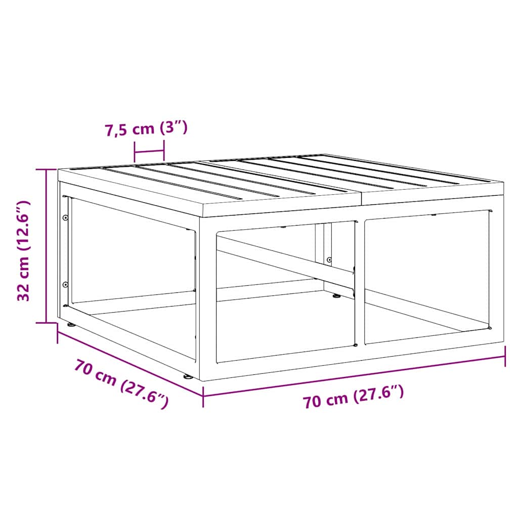 Outdoor Furniture Metal Black 70 x 70 x32 cm