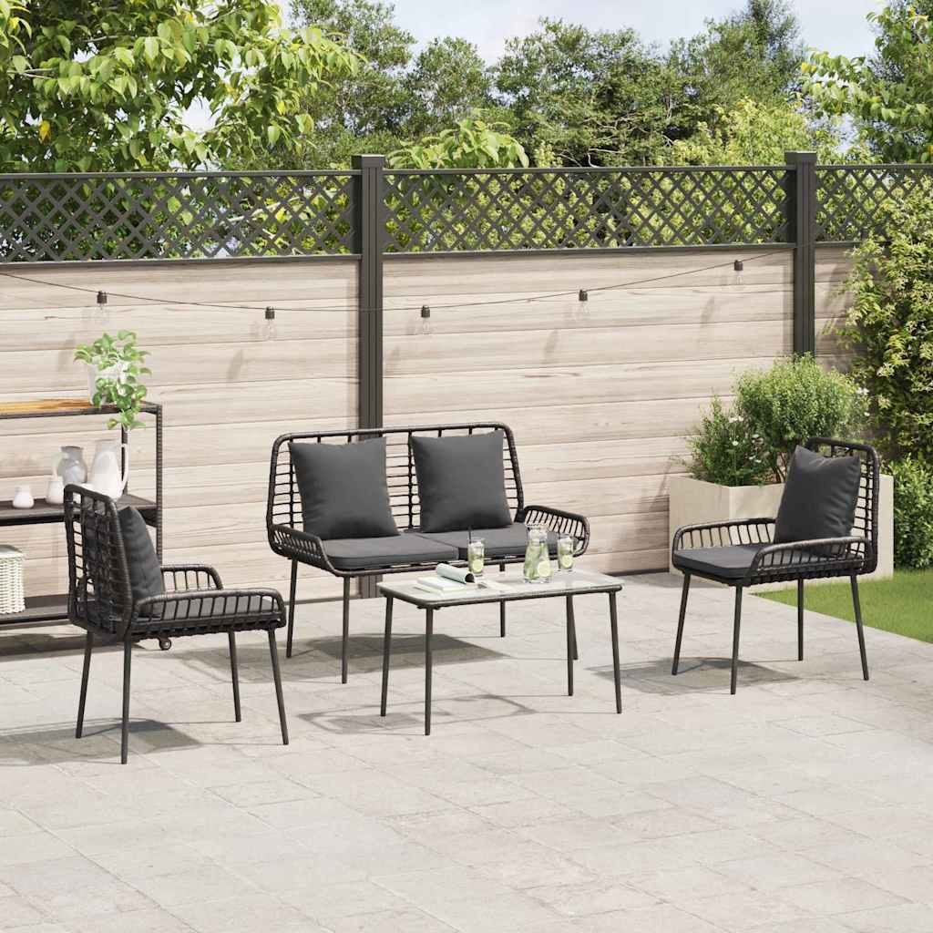 Garden Dining Set 3 pcs Black and Anthracite