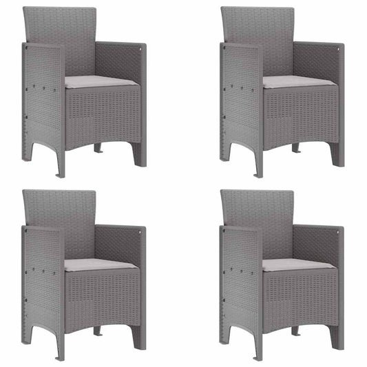 Garden Chair 4 pcs Light Grey Polypropylene