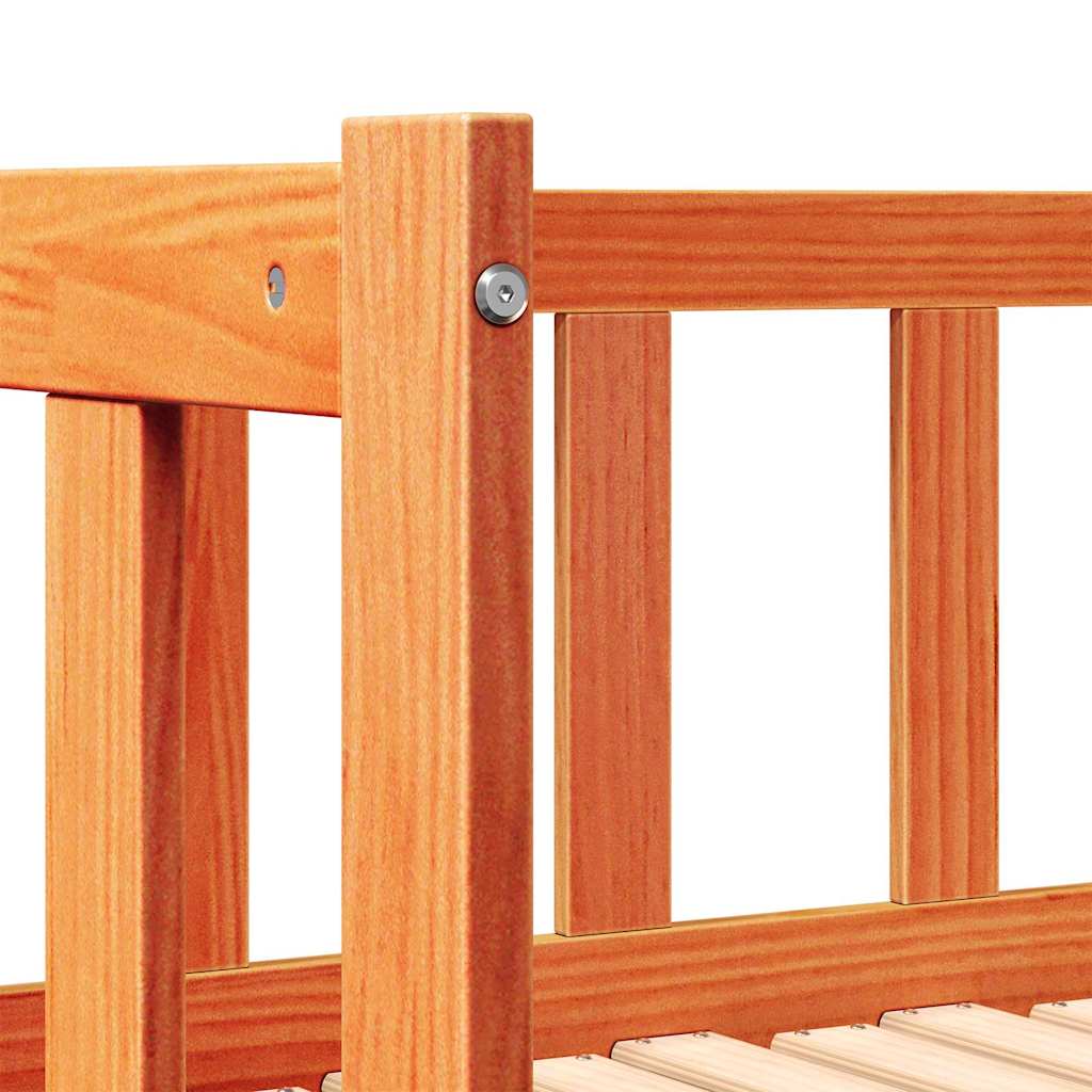 Pull-out Day Bed Wax brown 2 x (80 x 200) cm Solid pine wood