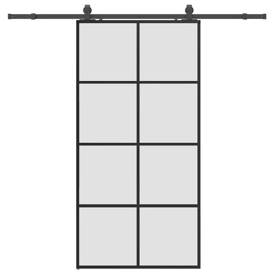 Sliding Door with Hardware Set Black 102.5x205 cm ESG Glass