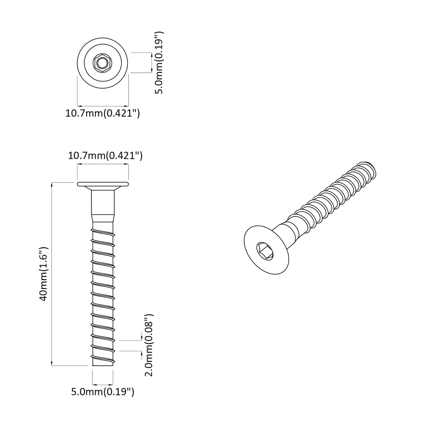Confirmat Screws 5000 pcs Silver Metal