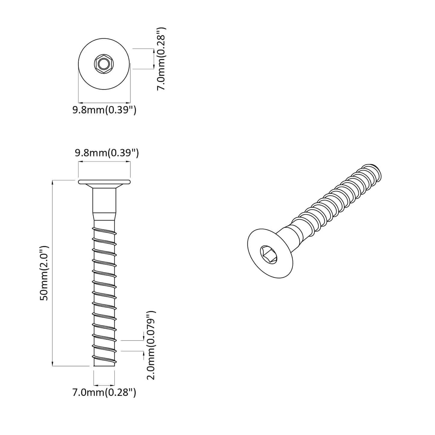 Confirmat Screws 2500 pcs Silver Metal