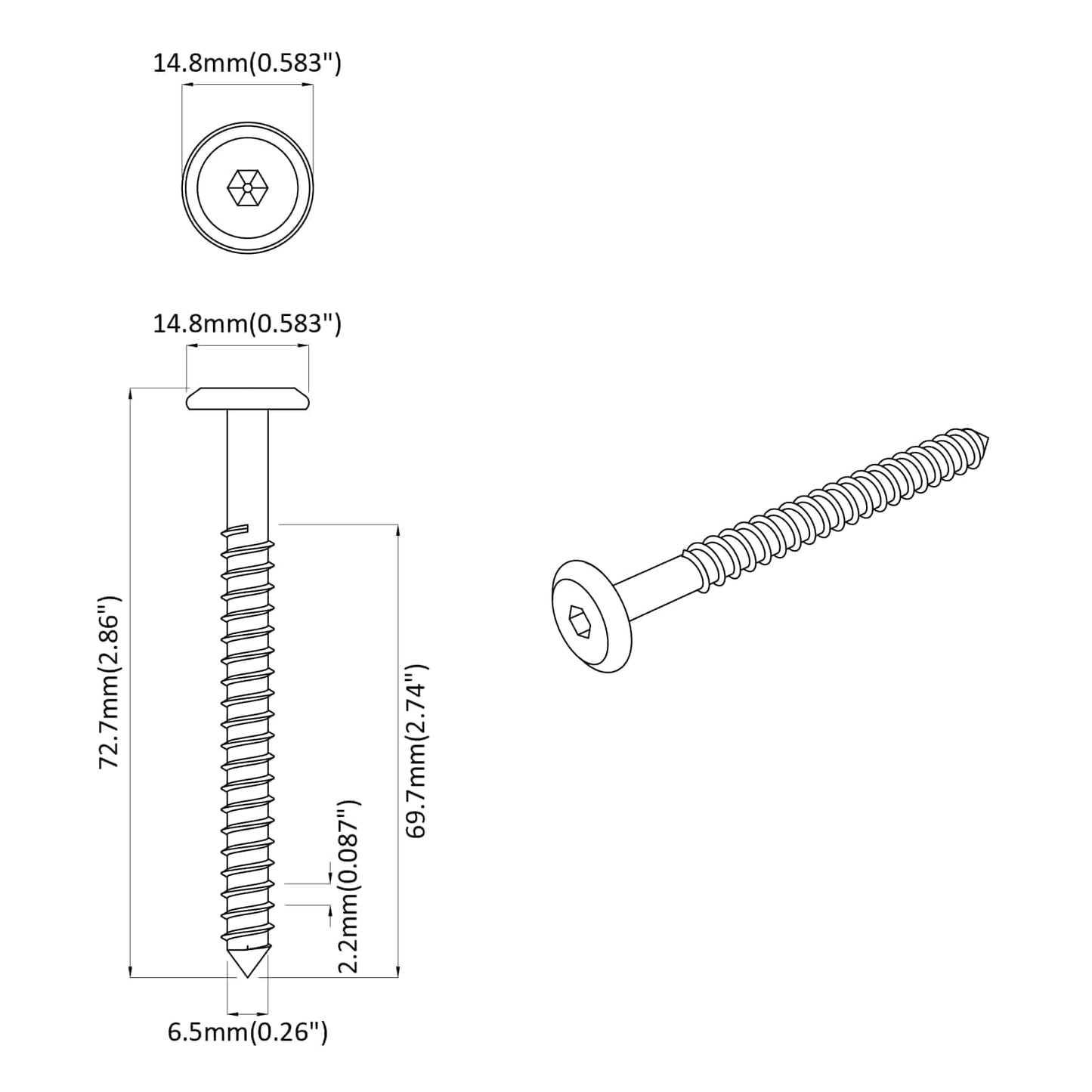 Wood Screws 1350 pcs Silver Steel