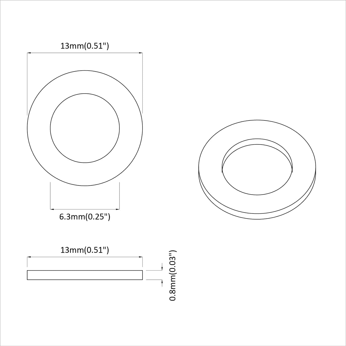 Washers 33962 pcs Silver Iron