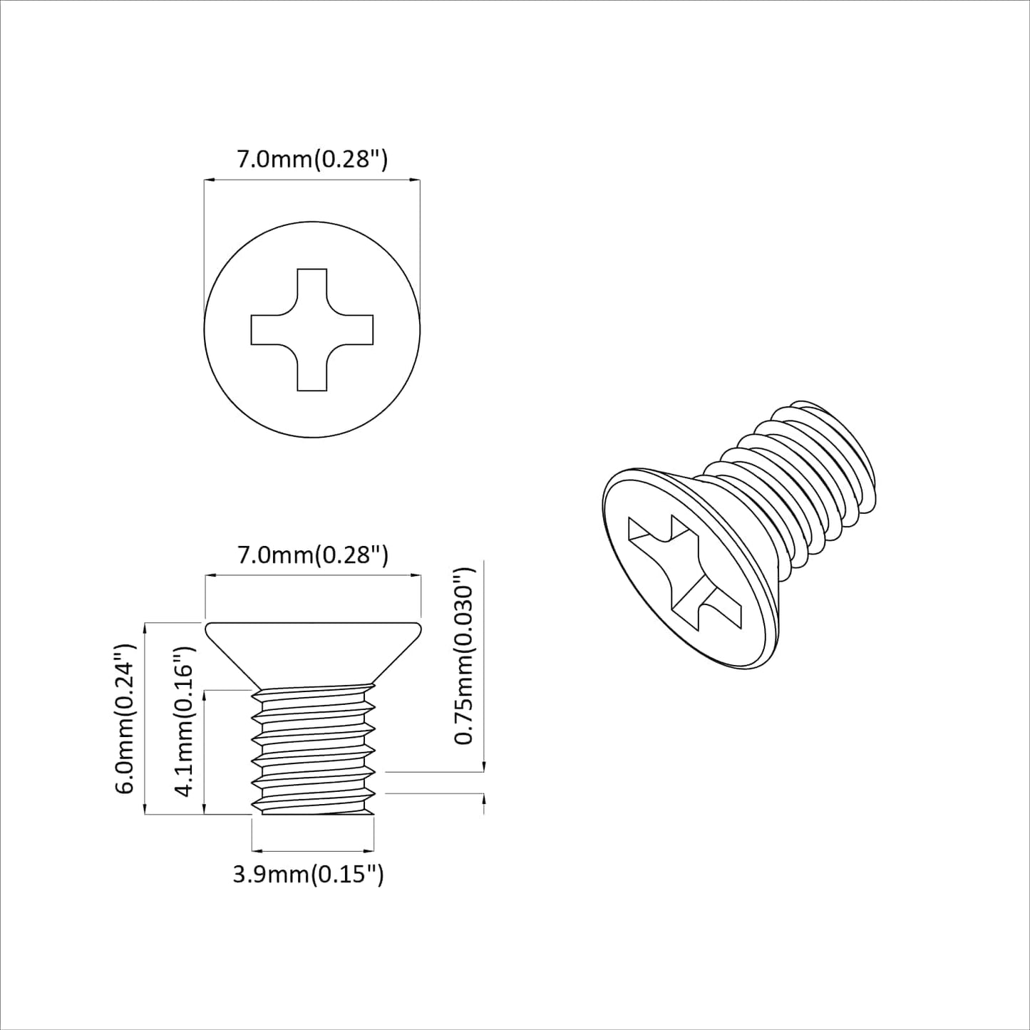 Countersunk Head Screws 32727 pcs Silver Iron