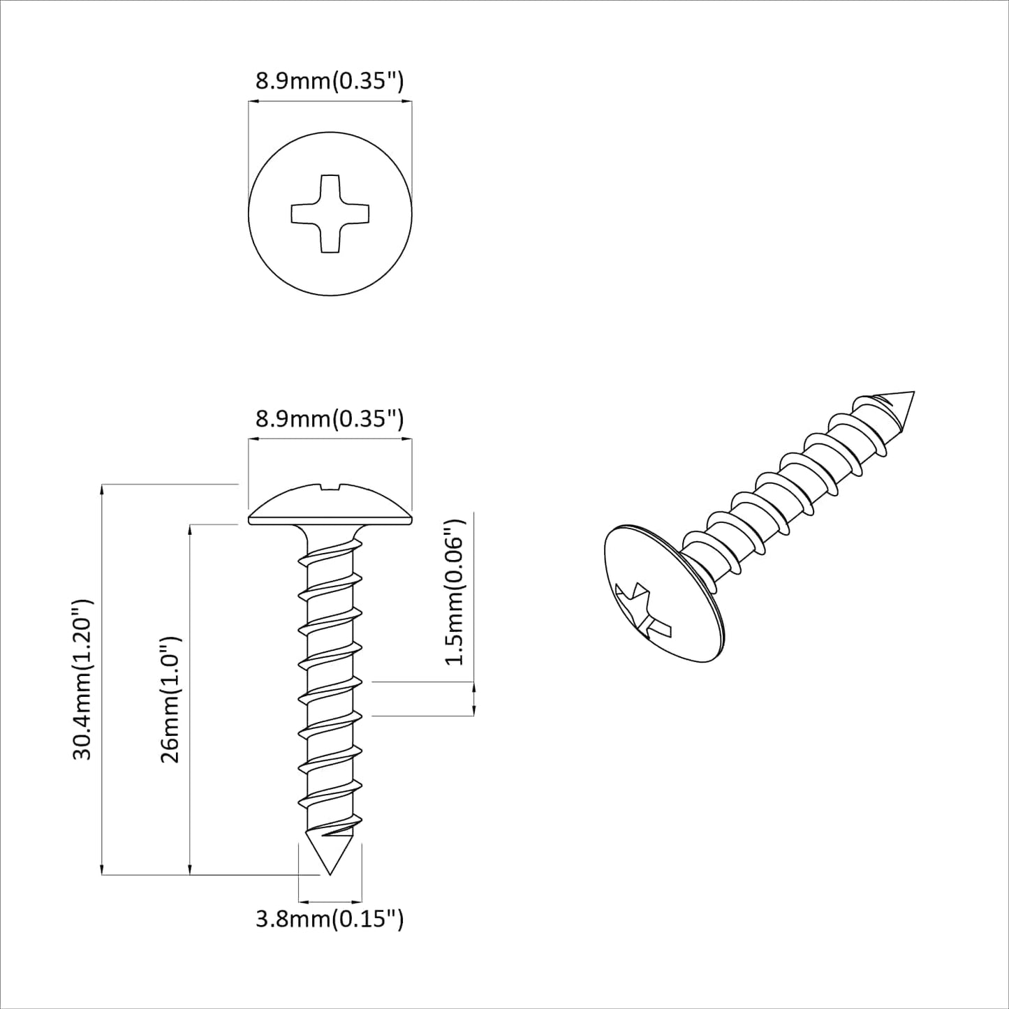 Wood Screws 8451 pcs Silver Steel