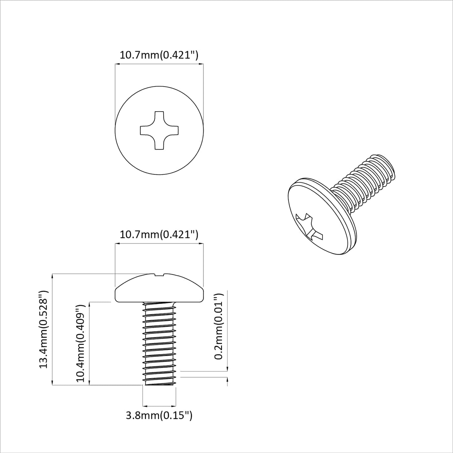 Sleeve Screws 12 pcs Black M4 x 10 mm Iron