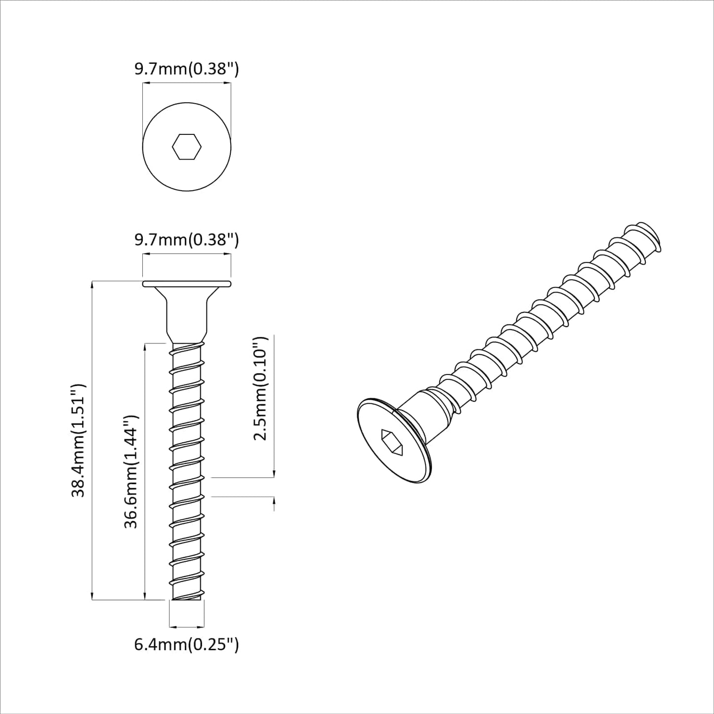 Socket Cap Head Screw 12 pcs Black 7 x 40 mm Iron