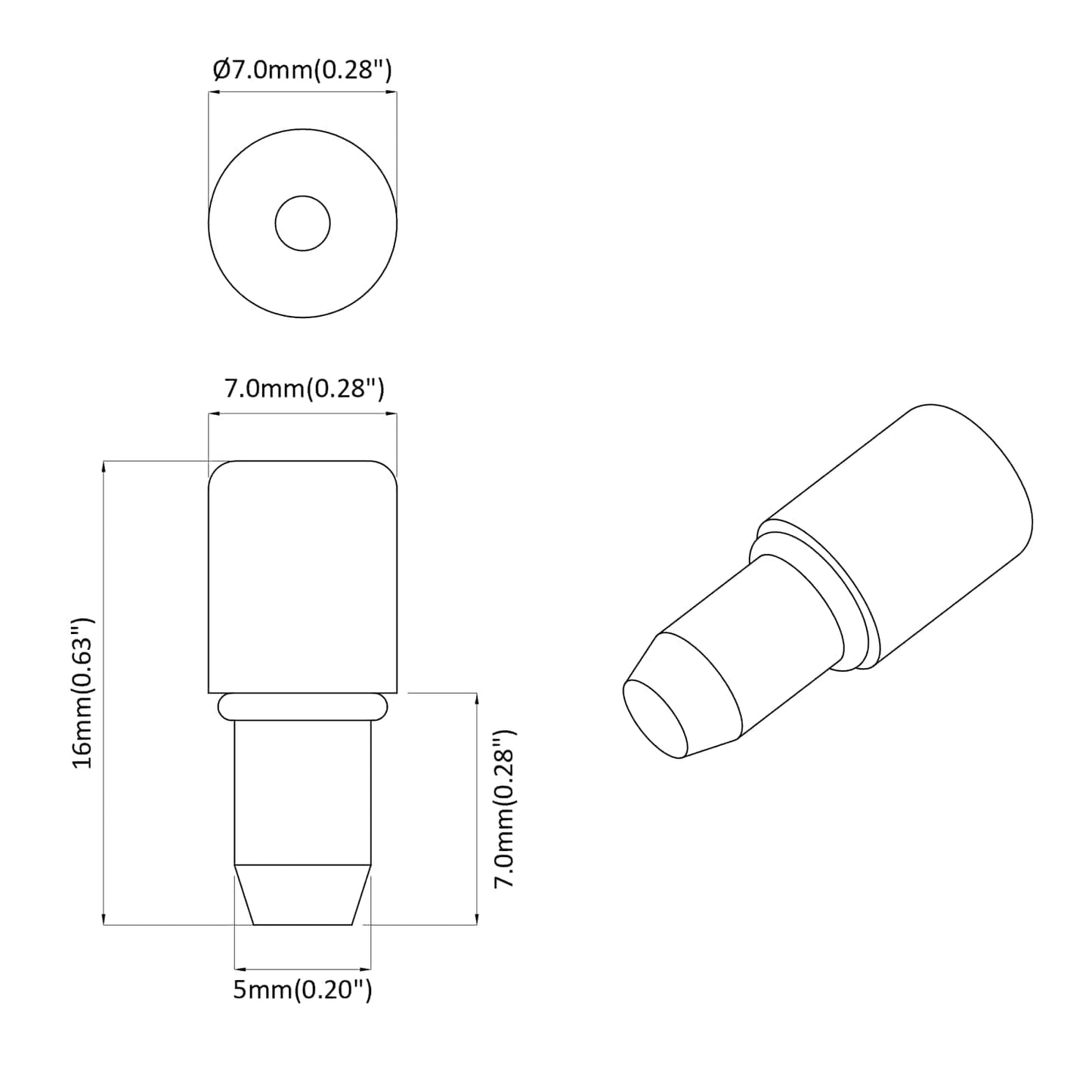 Shelf Peg 12 Silver 7 x 16 mm Iron