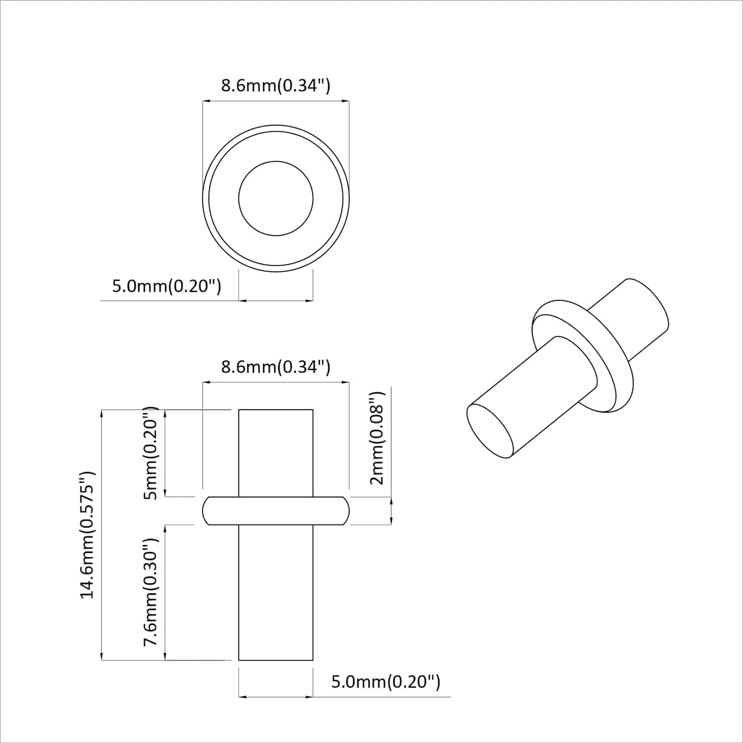 Shelf Peg 12 pcs Silver 8.6 x 8.6 x 14.6 mm Steel