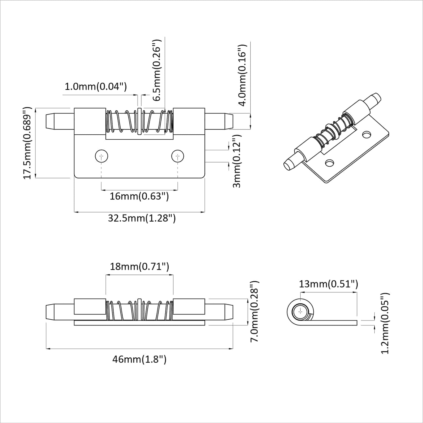 Latch 12 pcs Silver 46 x 17 x 1.2 mm Steel