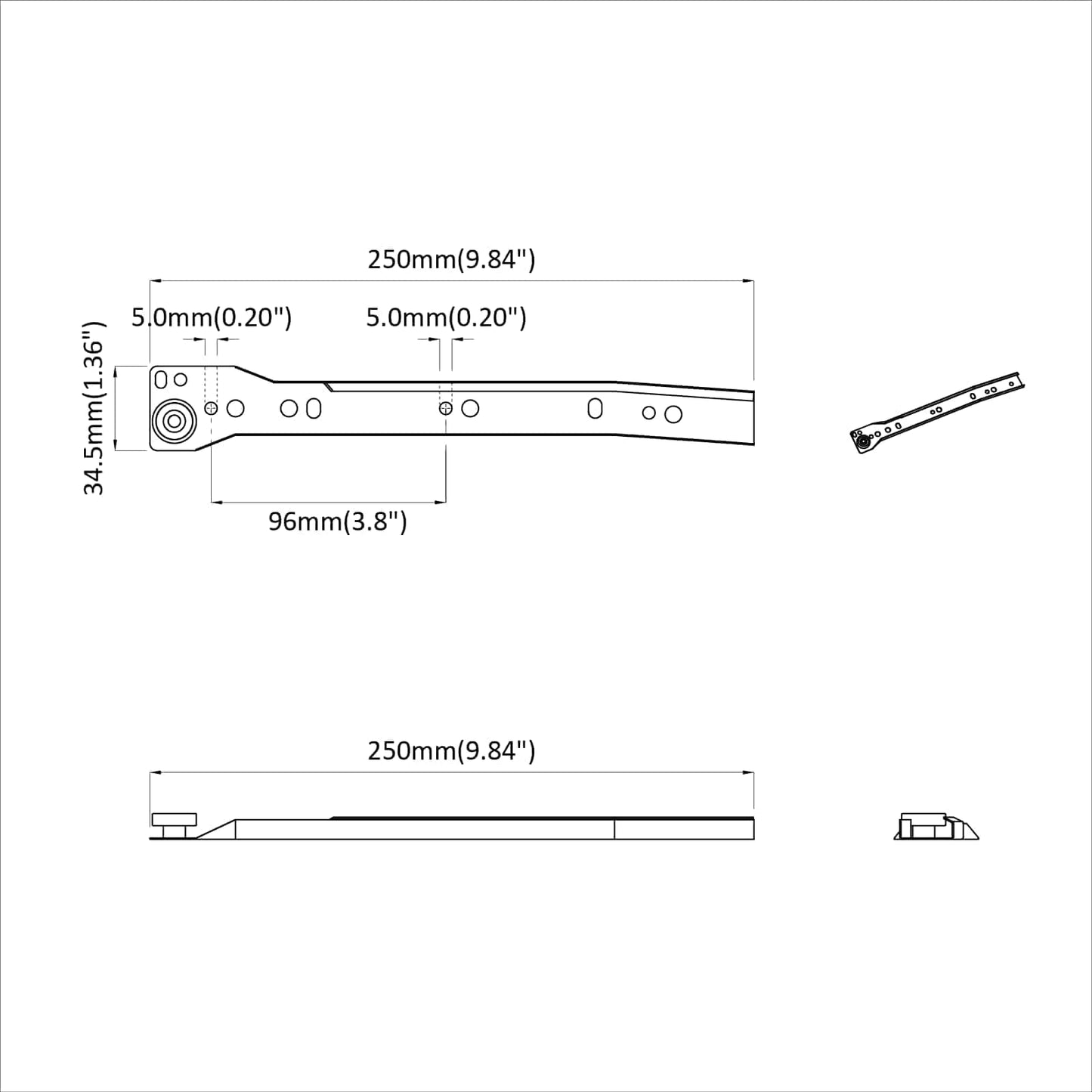 Drawer Slide 87 pcs White Steel