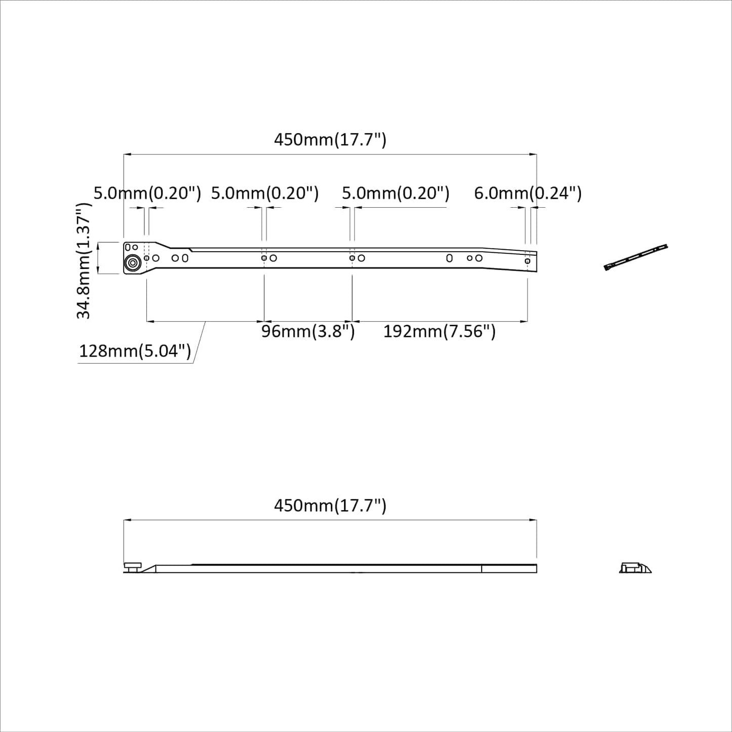 Drawer Slide 49 pcs White Steel