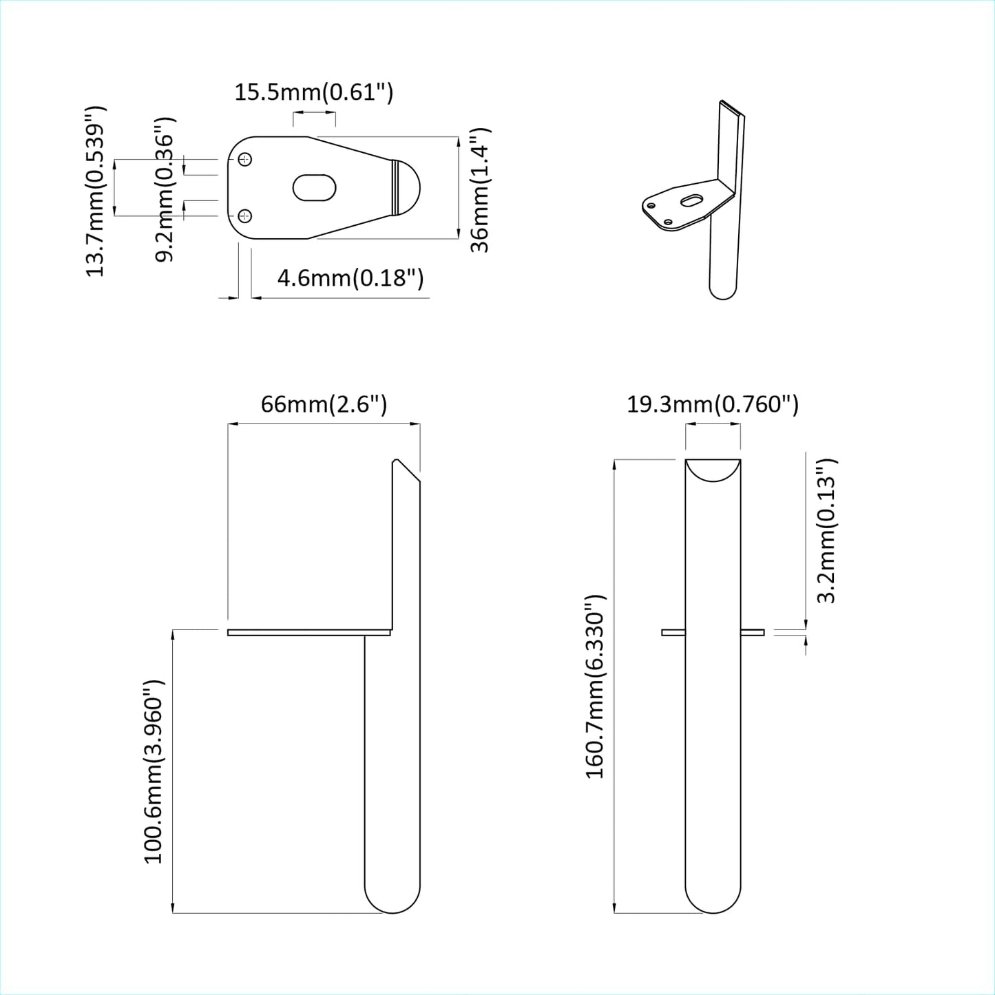 Furniture Feet 12 pcs Black 66 x 36 x 160 mm Iron