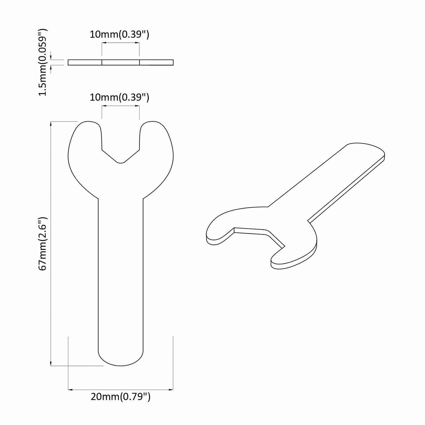Spanner 2027 pcs Silver 10 mm Iron