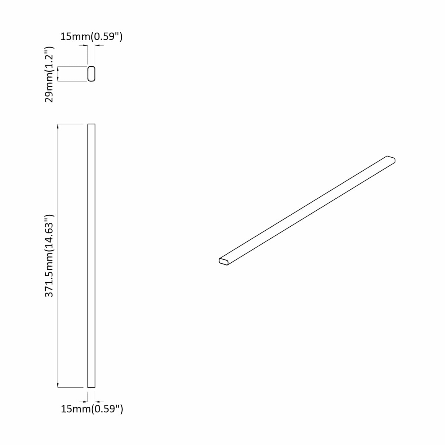 Closet Rod 12 pcs Silver 372 x 15 x 29 mm Aluminium Alloy