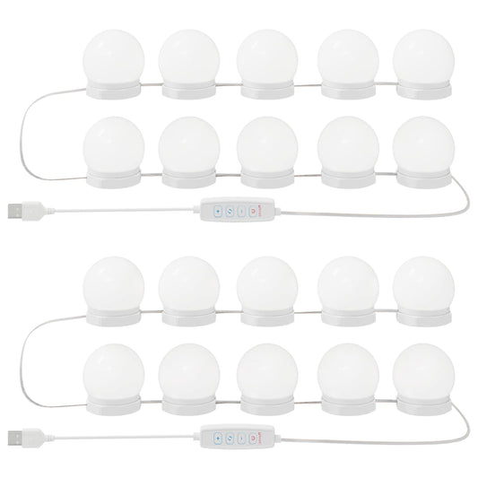 Mirror Lights 2 pcs White 4.5 x 4.5 x 4.7 cm Plastic