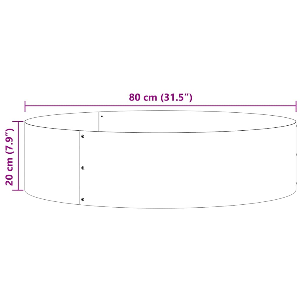 Planter Ring White 80 x 80 x 20 cm Cold-rolled Steel