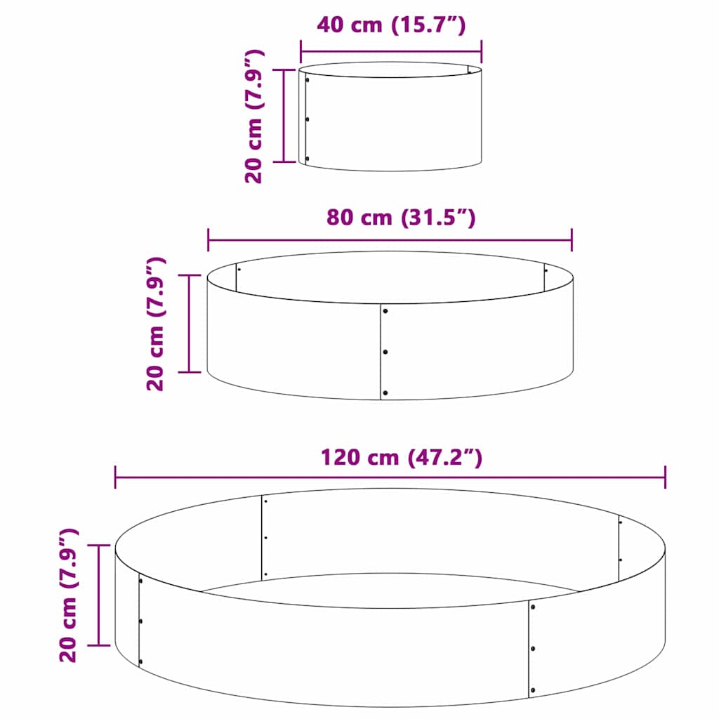 Garden Planter White 120 x 120 x 20 cm Cold-rolled Steel