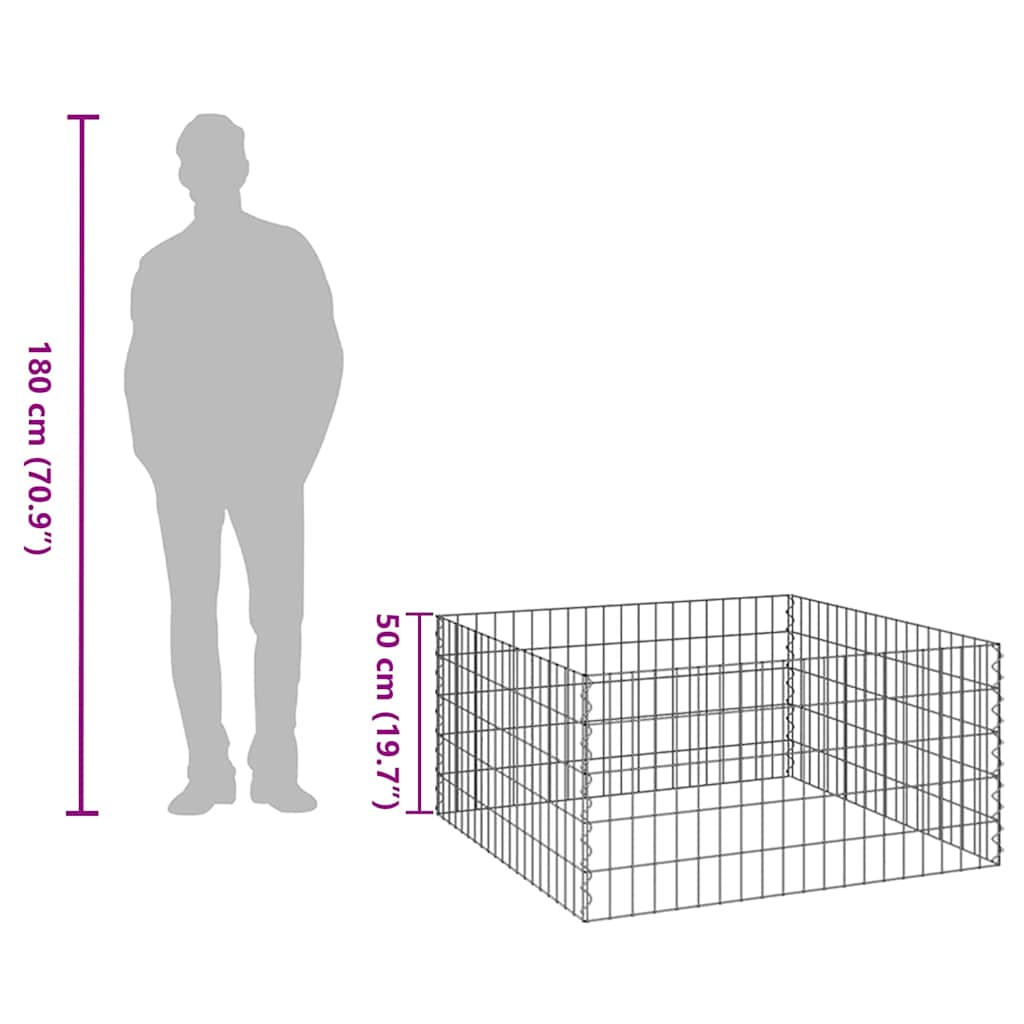 Square Composter 100 x 100 x 50 cm Iron