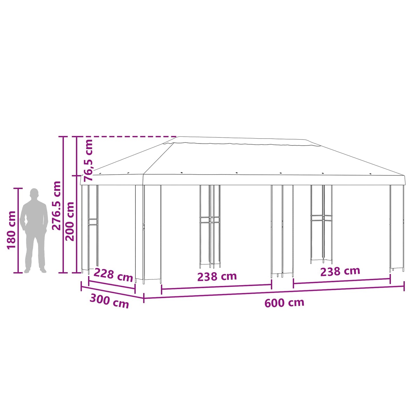 Garden Gazebo 6 x 3 m Terracotta Polyester and Steel 190 gsm