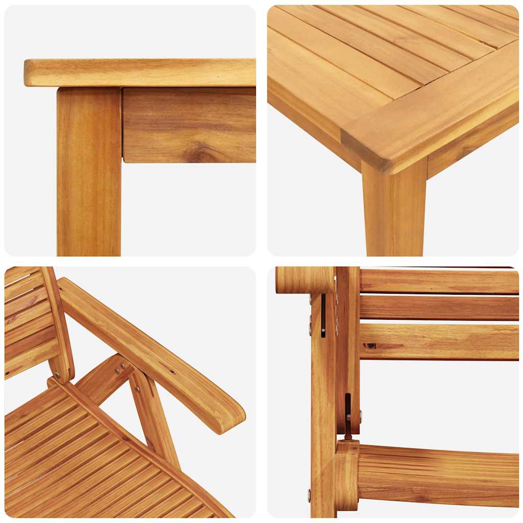 Garden Dining Set 5 pcs Brown Solid Acacia Wood
