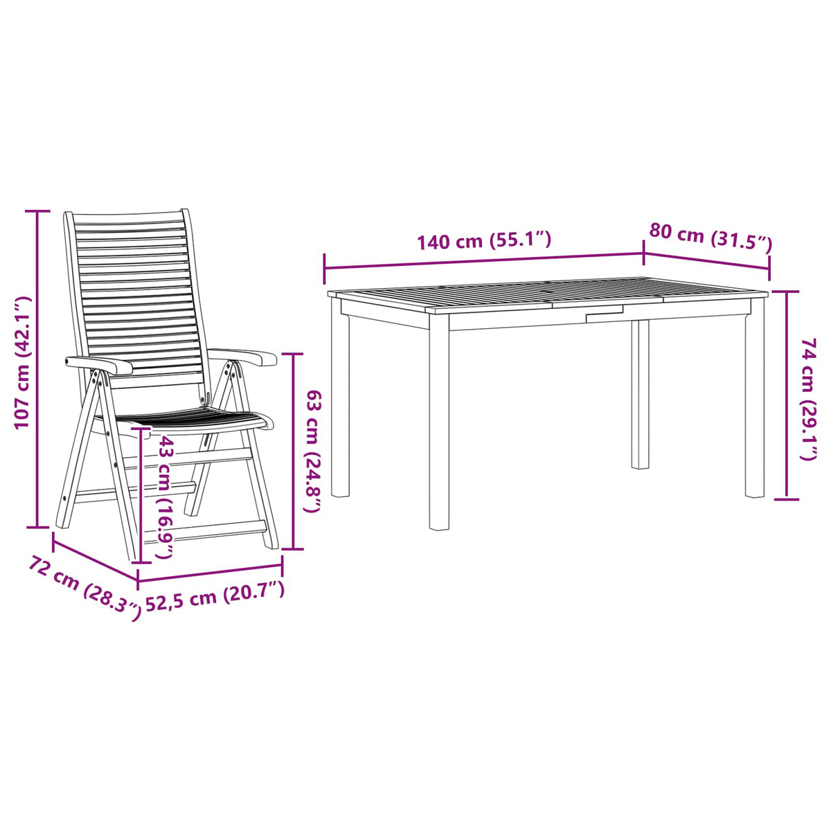 Garden Dining Set 7 pcs Brown Solid Acacia Wood