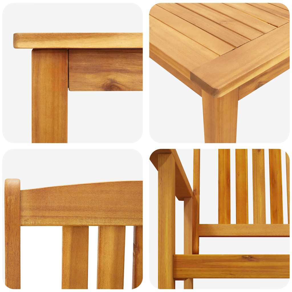 Garden Dining Set 9 pcs Brown Solid Acacia Wood