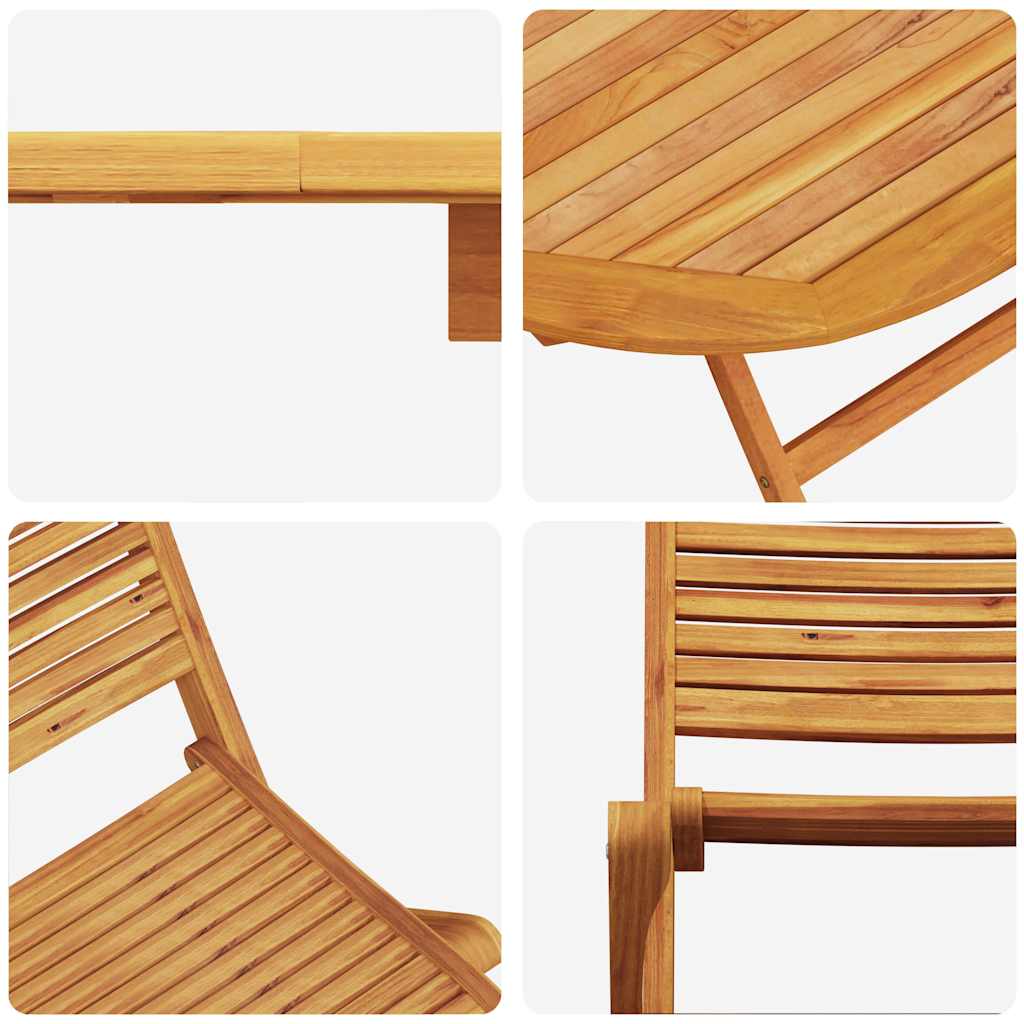 Garden Dining Set 5 pcs Brown Solid Acacia Wood
