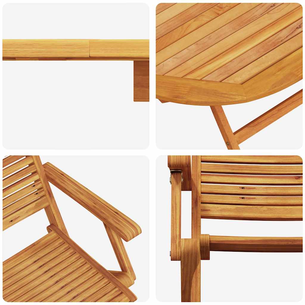 Garden Dining Set 5 pcs Brown Solid Acacia Wood