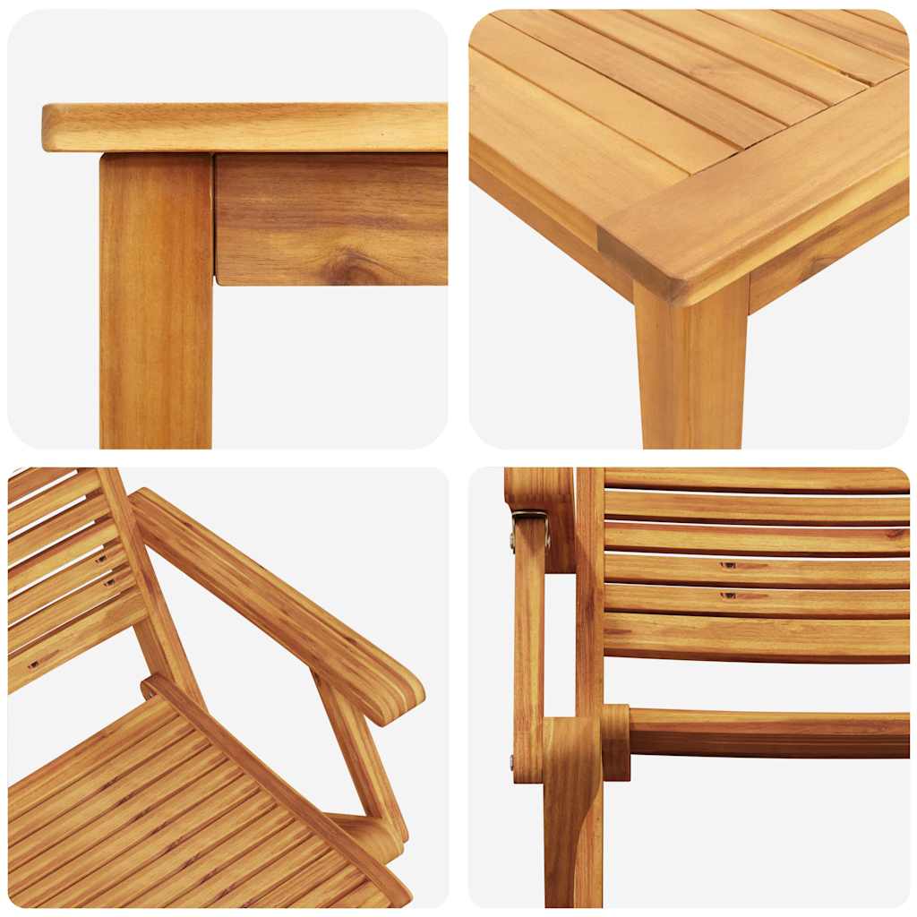Garden Dining Set 5 pcs Brown Solid Acacia Wood