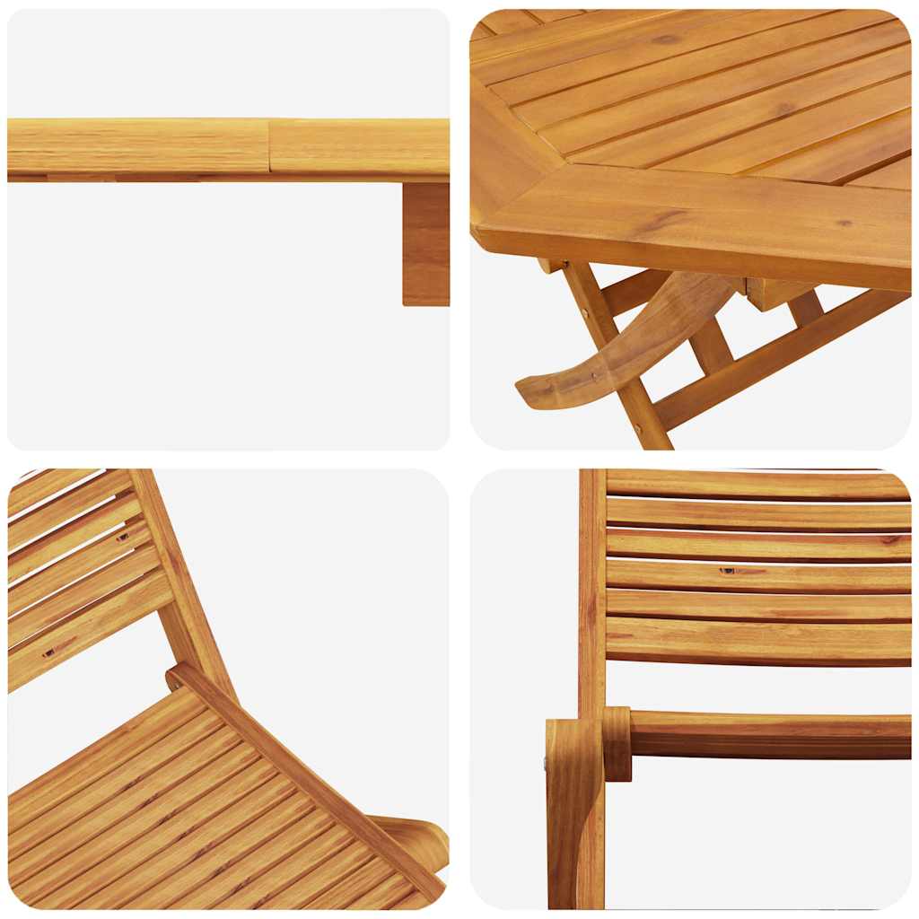 Garden Dining Set 5 pcs Brown Solid Acacia Wood