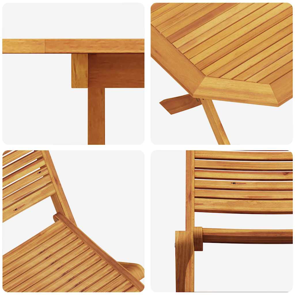 Garden Dining Set 5 pcs Brown Solid Acacia Wood