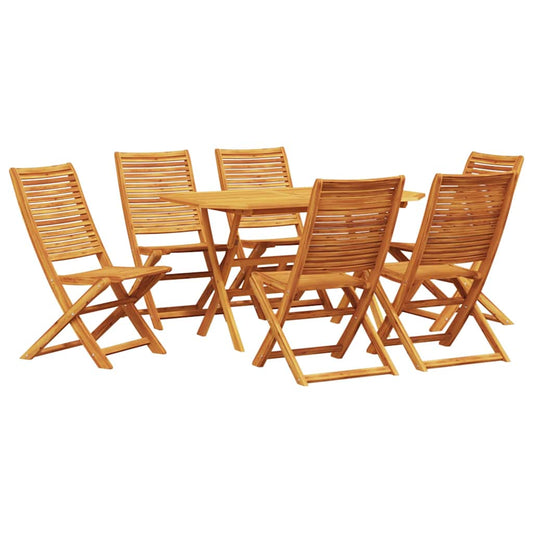 Garden Dining Set 7 pcs Brown Solid Acacia Wood