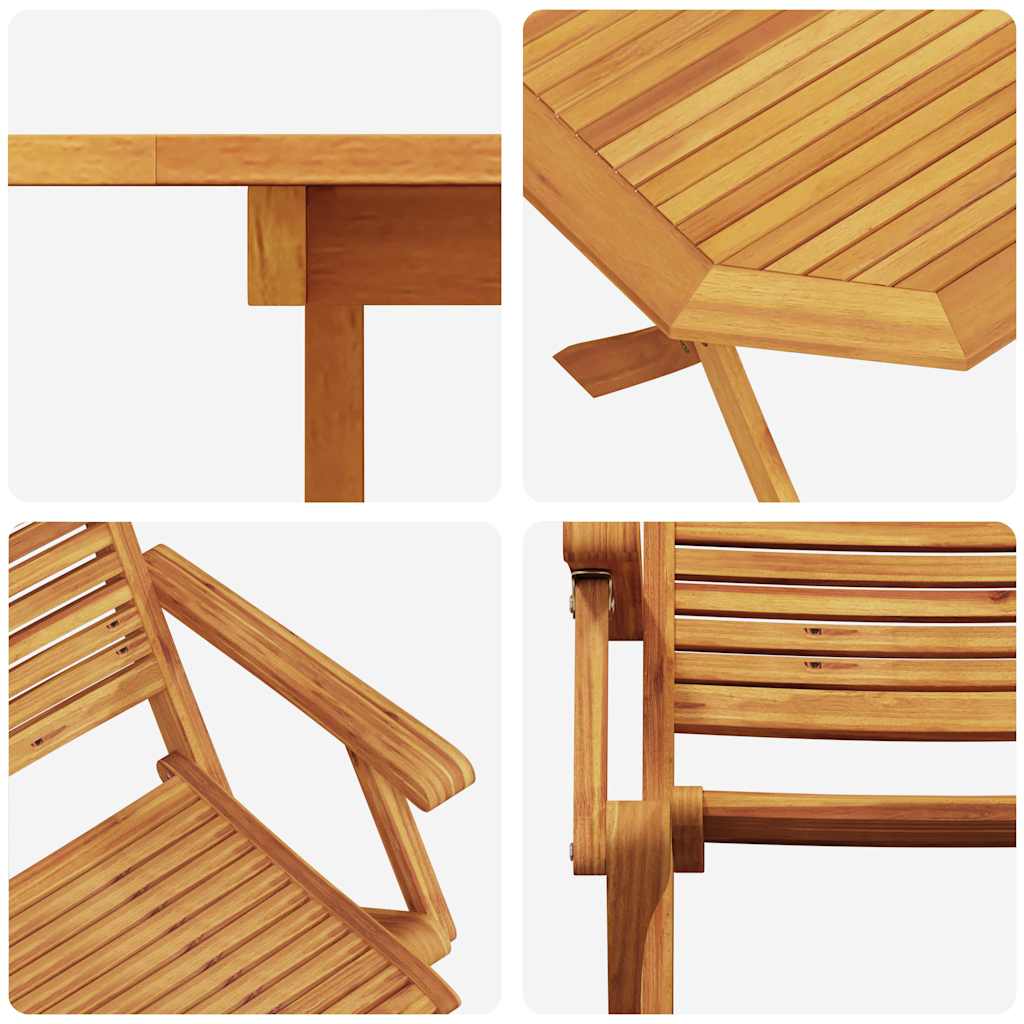 Garden Dining Set 7 pcs Brown Solid Acacia Wood