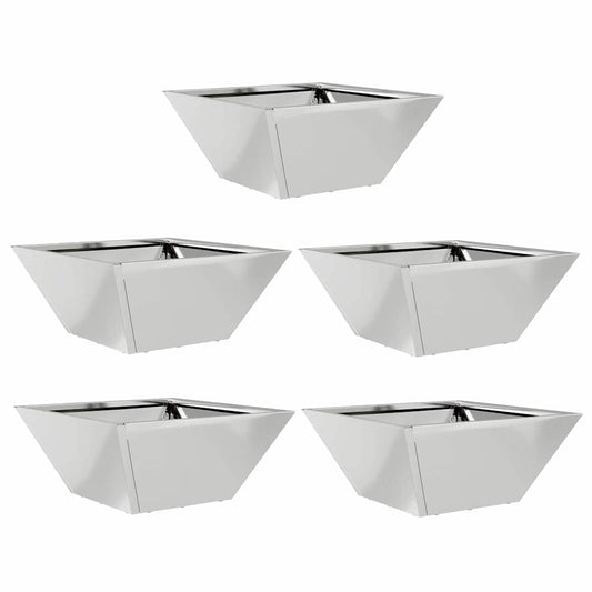 Garden Planter 5 pcs Silver 35 x 35 x 15 cm Galvanised Steel