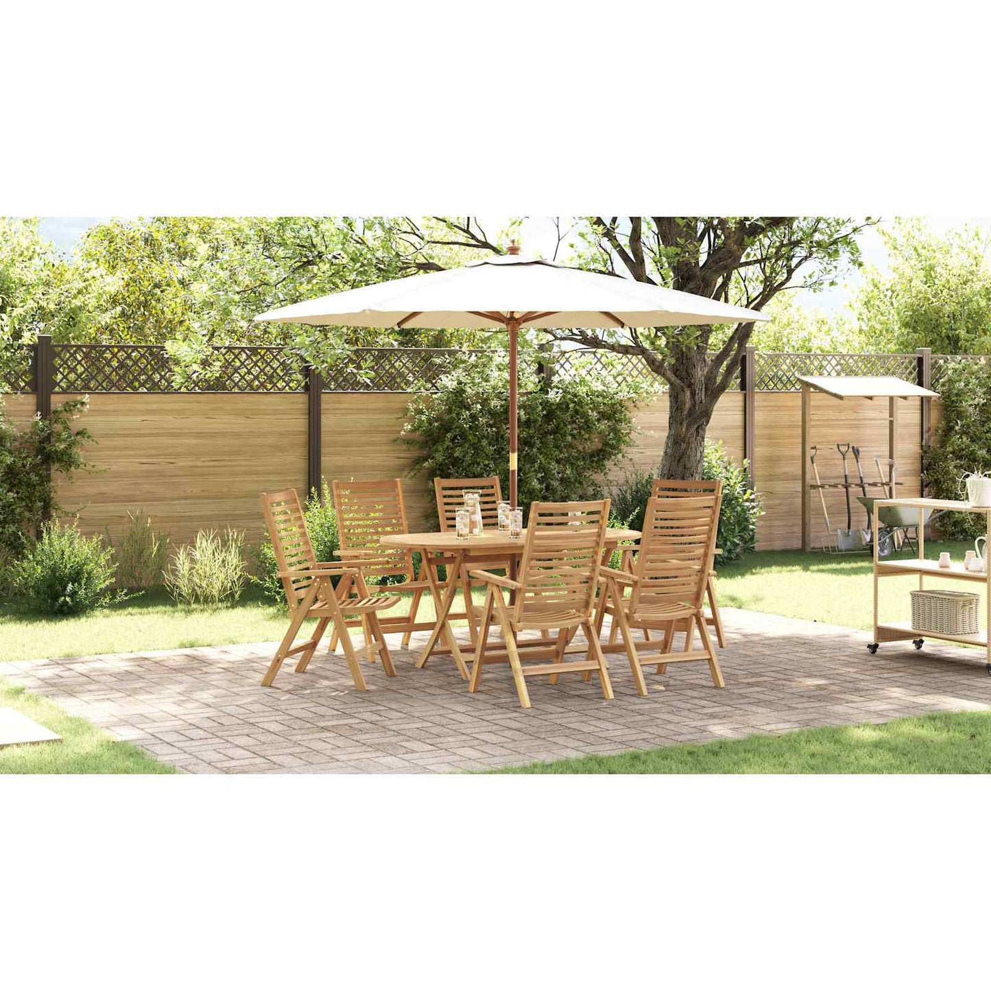 Chair Folding 6 pcs Brown 64.5 x 52 x 108 cm Solid Teak Wood