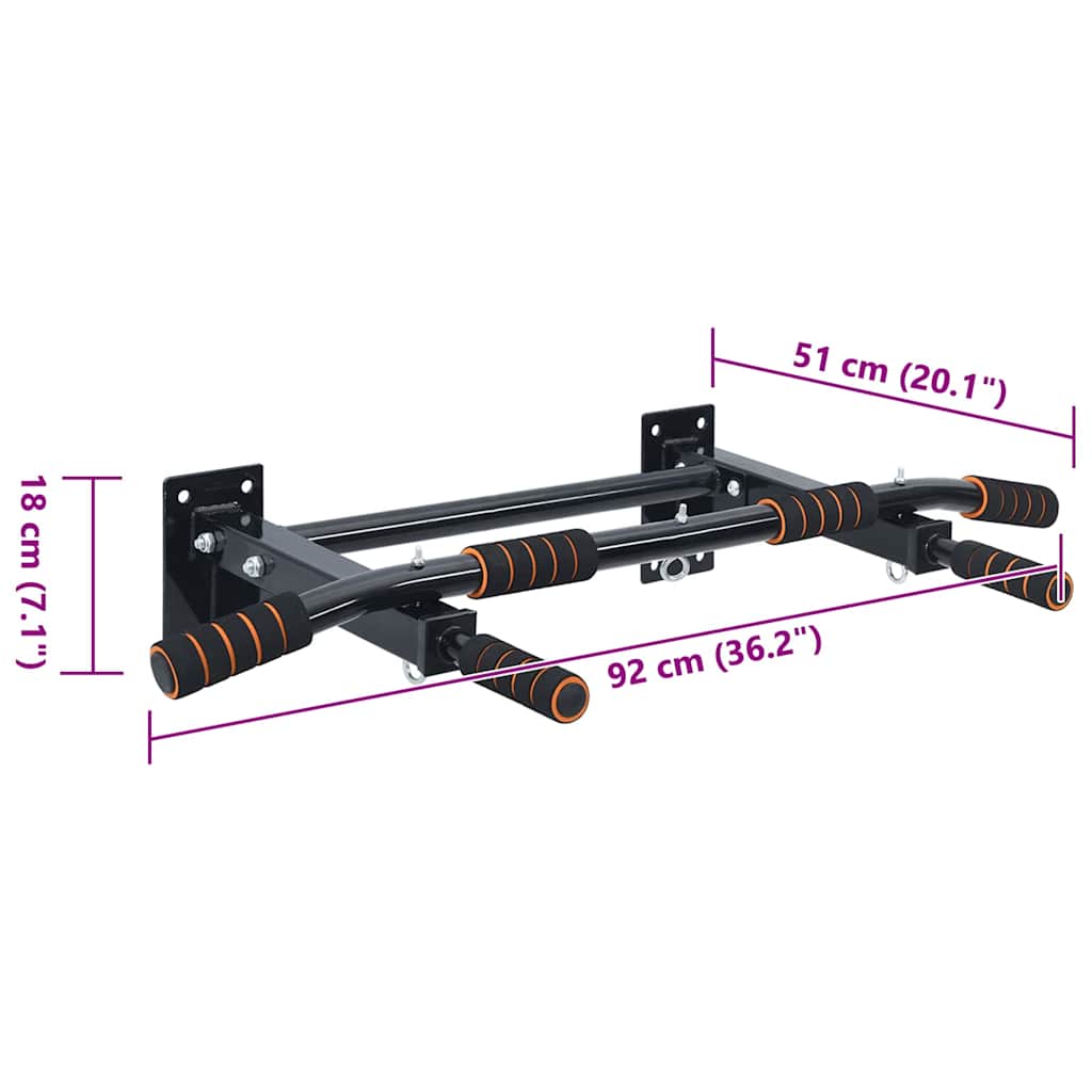 Pull Up Bar Black and Red 92 x 51 x 18 cm Powder-Coated Steel