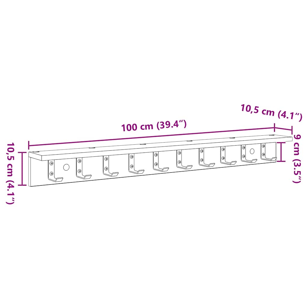 Wall-Mounted Coat Rack Wall-Mounted Artisan Oak Engineered wood