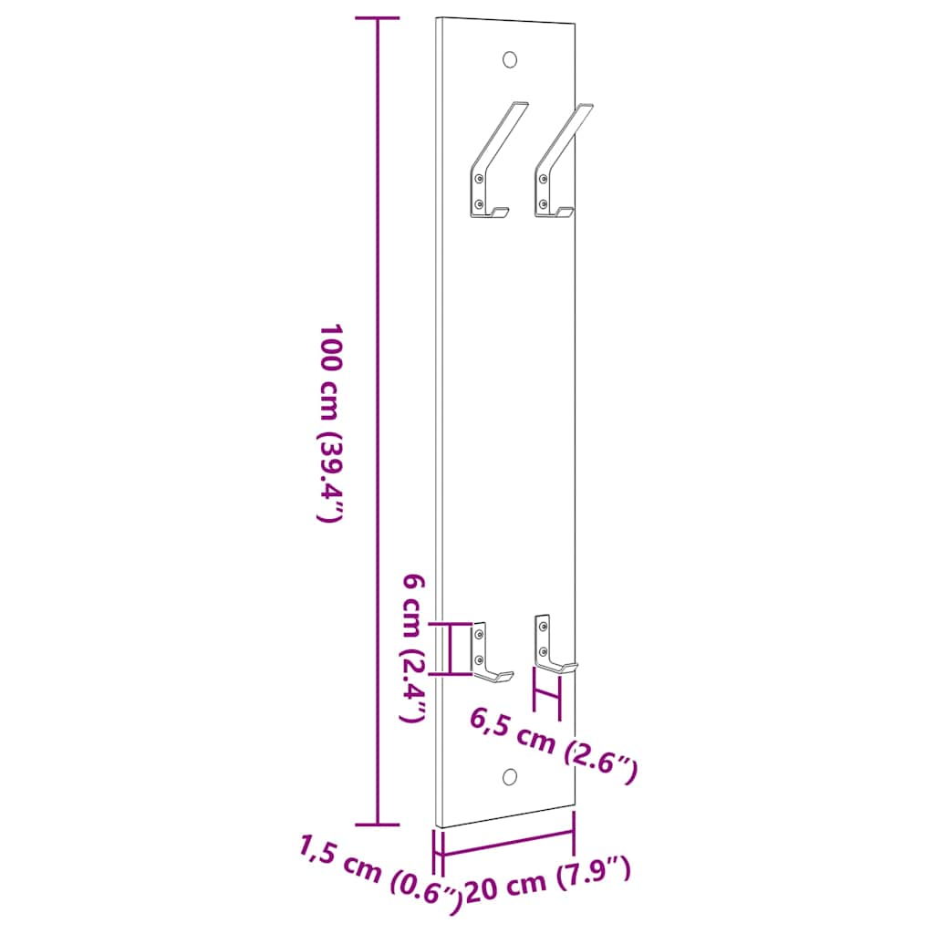 Wall-Mounted Coat Rack Wall-Mounted Artisan Oak Engineered wood