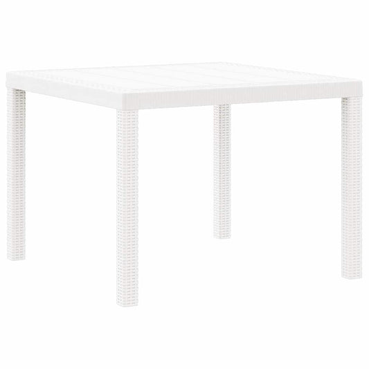 Garden Table White 100 x 100 x 73 cm Poly Rattan