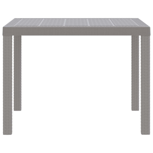 Garden Table Light Grey 100 x 100 x 73 cm Poly Rattan
