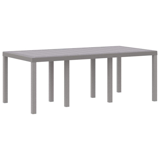 Garden Table Light Grey 200 x 100 x 73 cm Poly Rattan